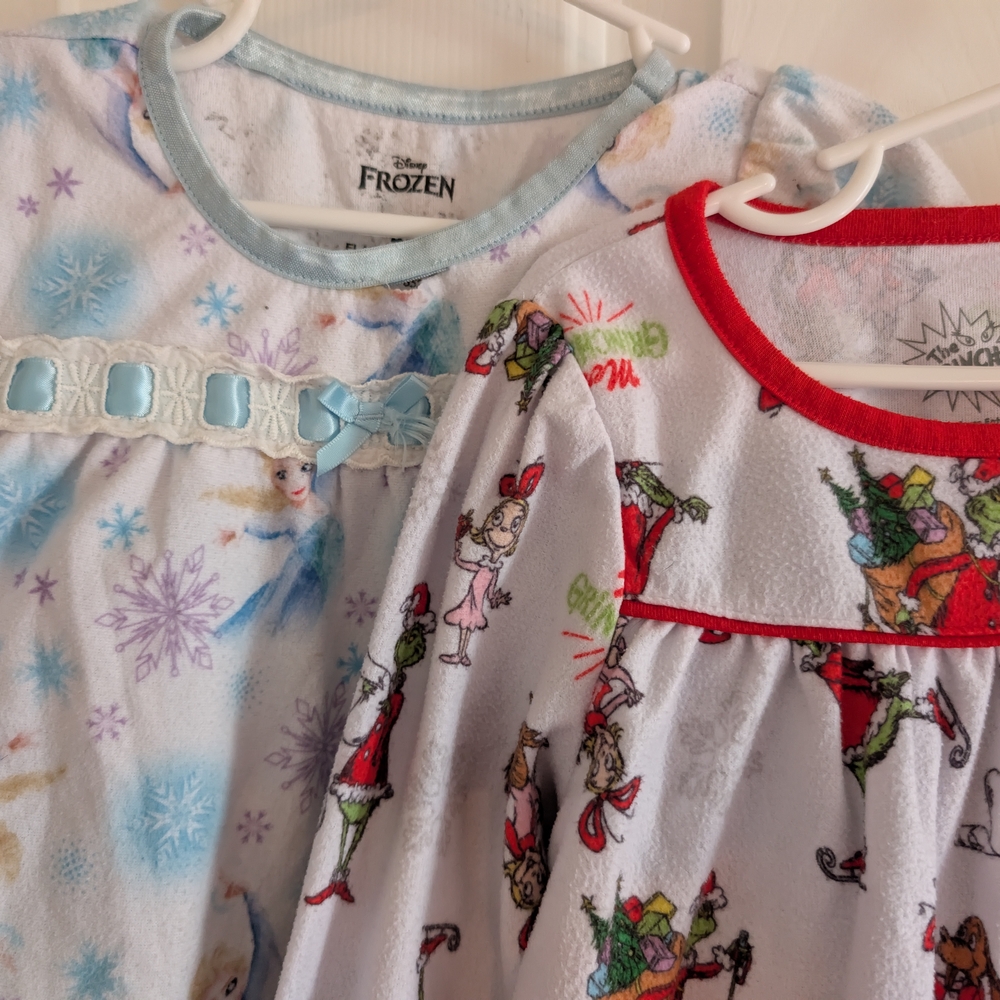 Disney Frozen and Dr. Seuss Kids Nightgowns - Blue and Red